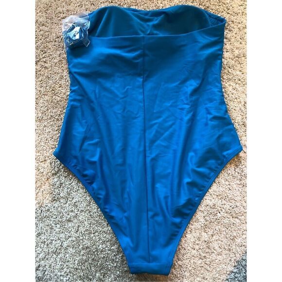 Shade & Shore Women’s Blue One Piece Swimsuit with Straps Size XL(16) - Picture 2 of 5